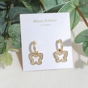 Alicia Bonnie Emilie Gold Crystal Pave Drop Earrings